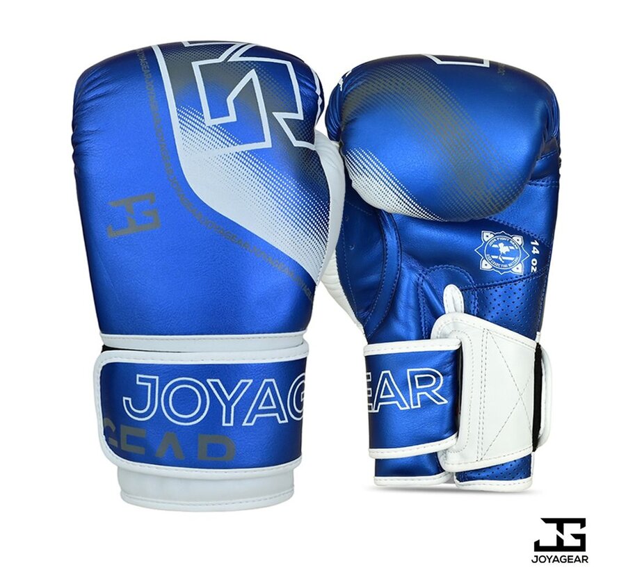 The Joyagear  Evolution  Kickbokshandschoenen - Blauw-Wit