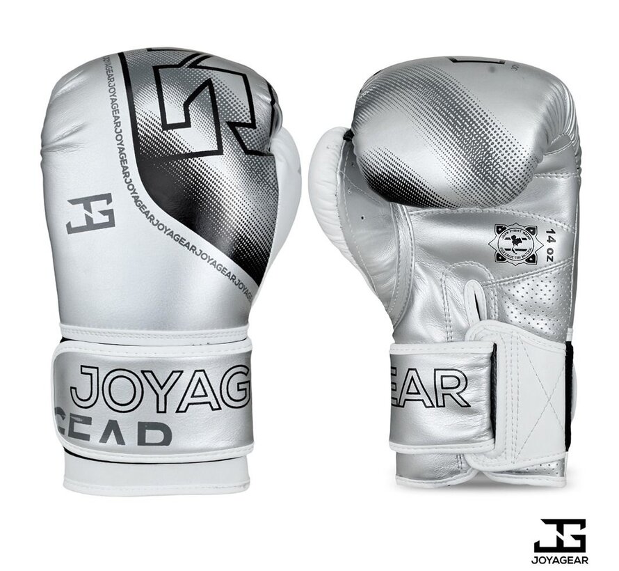 The Joyagear  Evolution  Kickbokshandschoenen - Silver-Wit