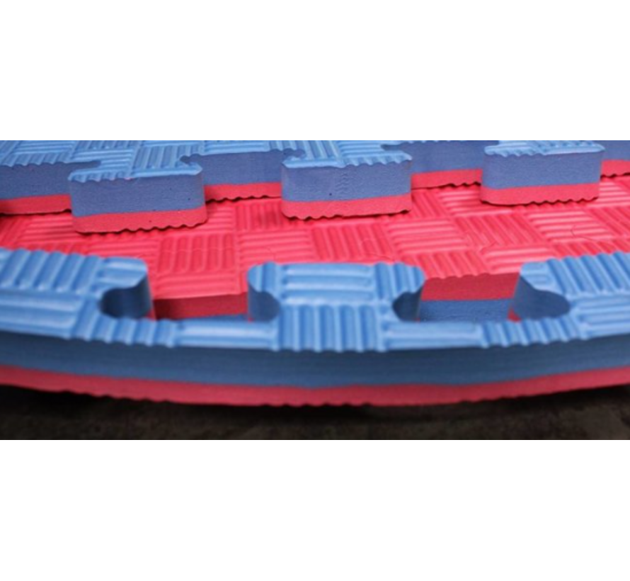 Puzzelmat 1 x 1 m sport 2CM Blauw/Rood- Gratis verzonden