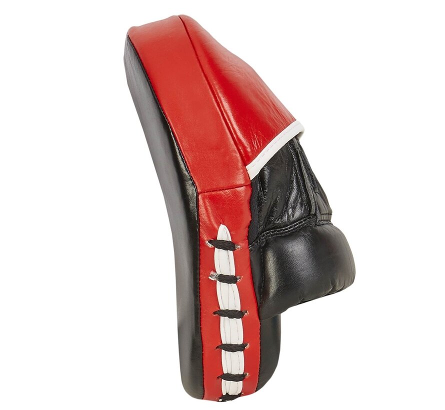 PX bokspads, zwart-rood-wit, gebogen