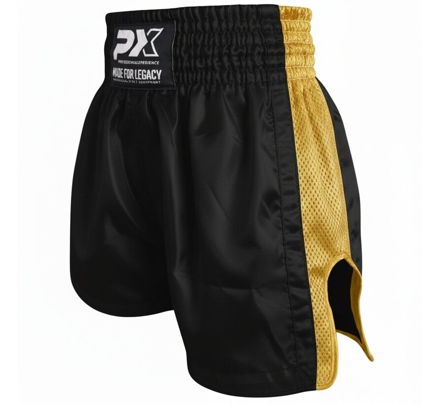 PX Legacy Thaise korte broek, mesh, zwart-goud