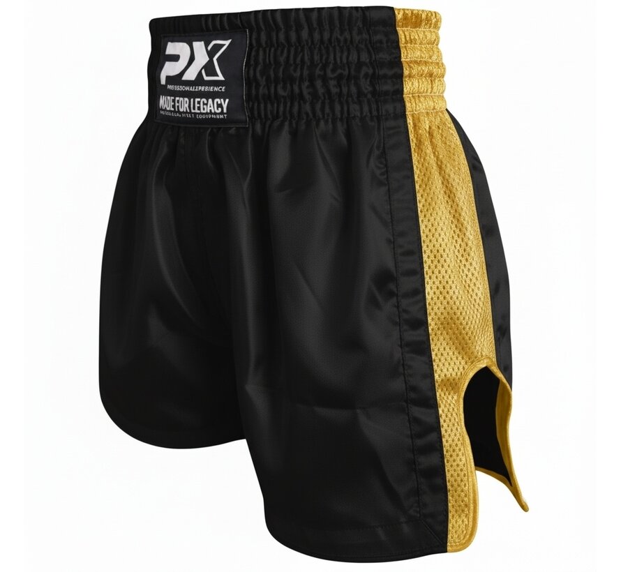 PX Legacy Thaise korte broek, mesh, zwart-goud