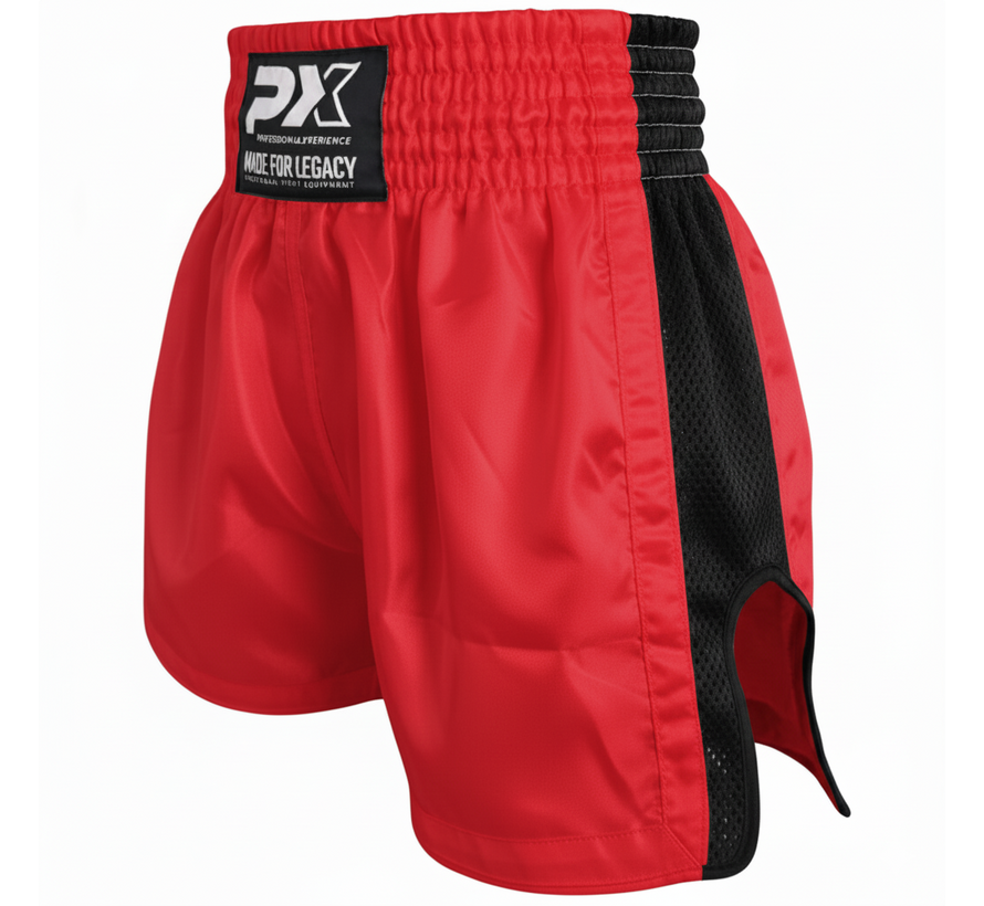 PX Legacy Thaise korte broek, mesh, rood-zwart