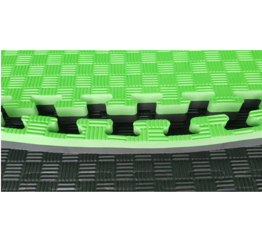 Puzzelmat sport 2CM Groen/Zwart - met staffelkorting