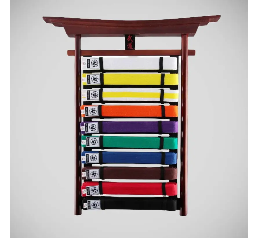 Bytomic 10-delig Budo-riemenrek voor aan de muur