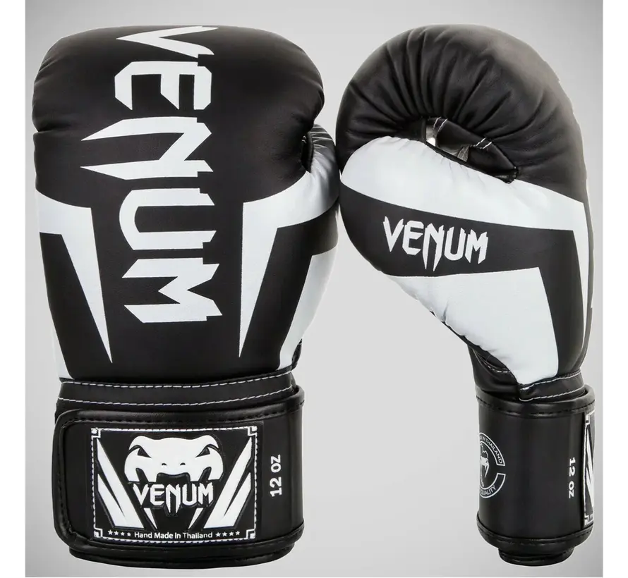 Zwart/witte Venum Elite-bokshandschoenen