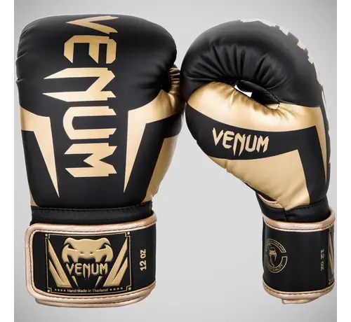 Venum Zwart/gouden Venum Elite-bokshandschoenen