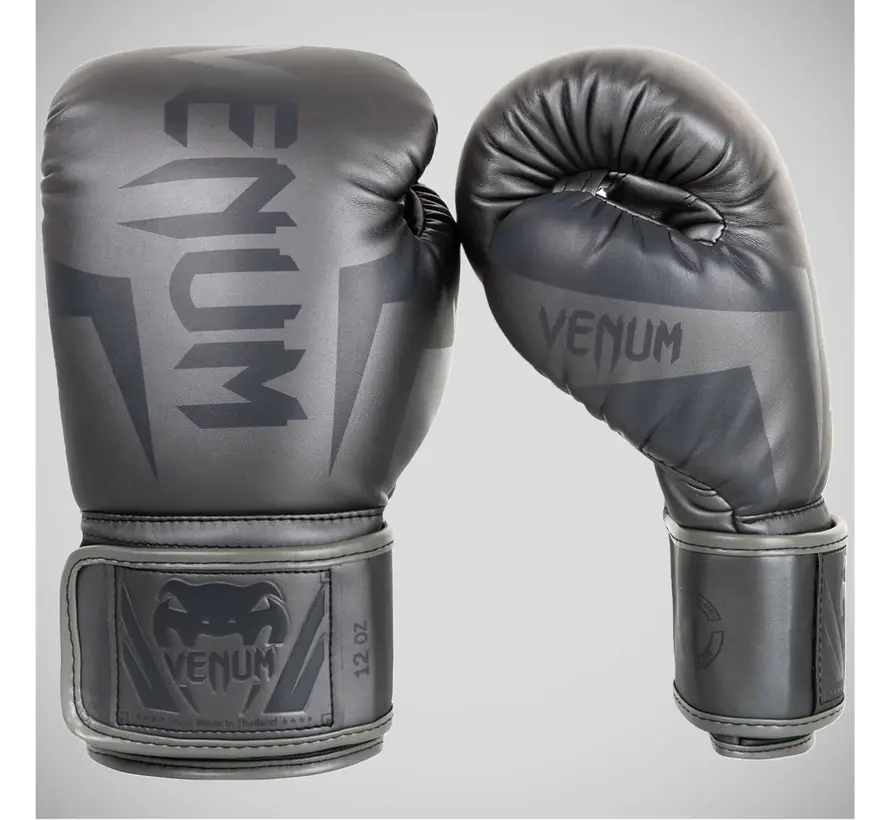 Grijze Venum Elite-bokshandschoenen