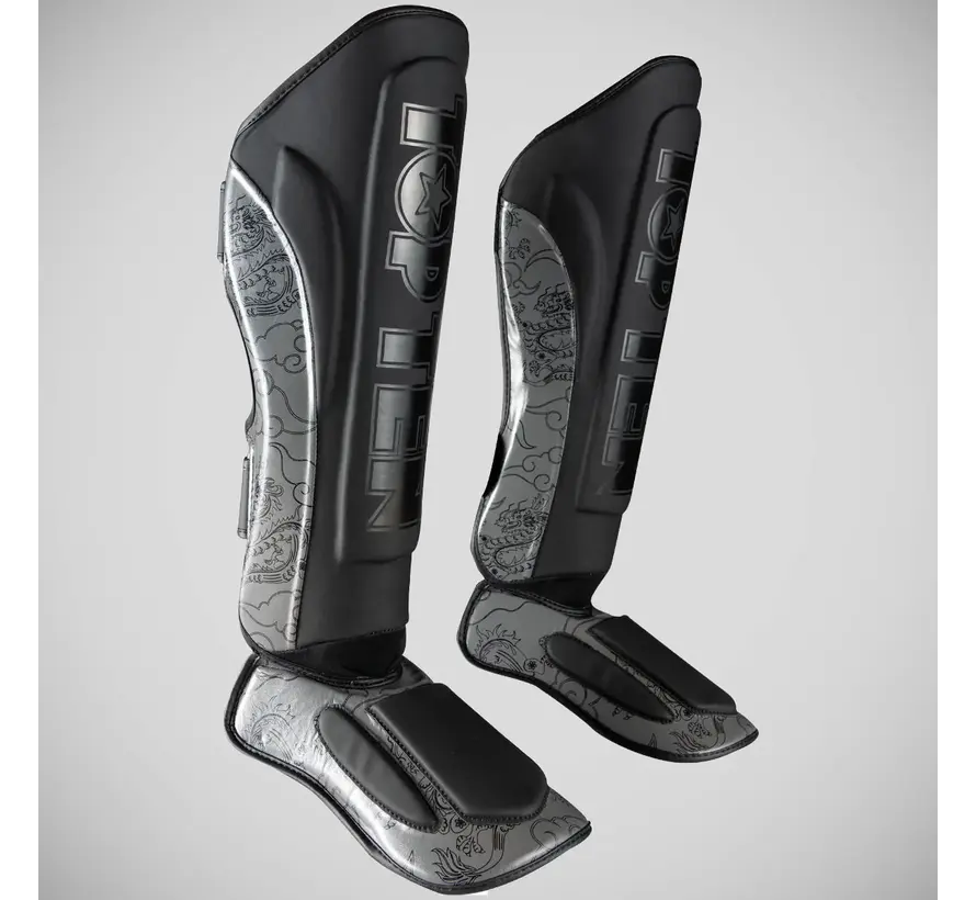 Top Ten Dragon Shin- en wreefbeschermer zwart/grijs