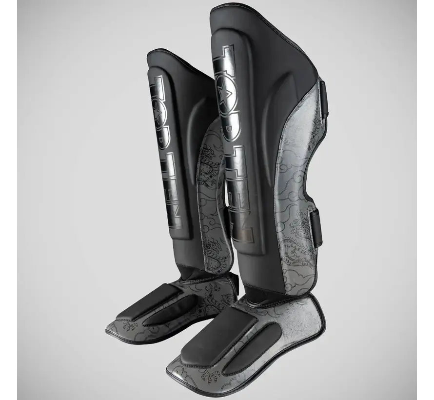 Top Ten Dragon Shin- en wreefbeschermer zwart/grijs