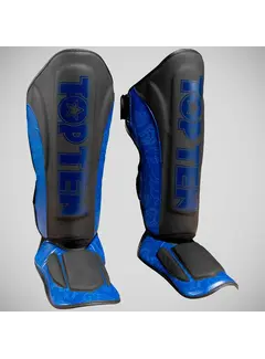 Top Ten Top Ten Dragon Shin- en wreefbeschermer zwart/blauw
