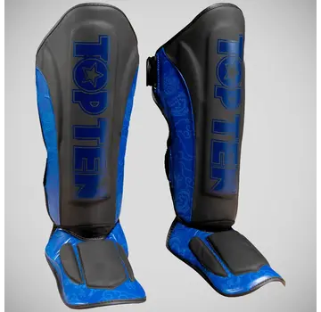 Top Ten Top Ten Dragon Shin- en wreefbeschermer zwart/blauw