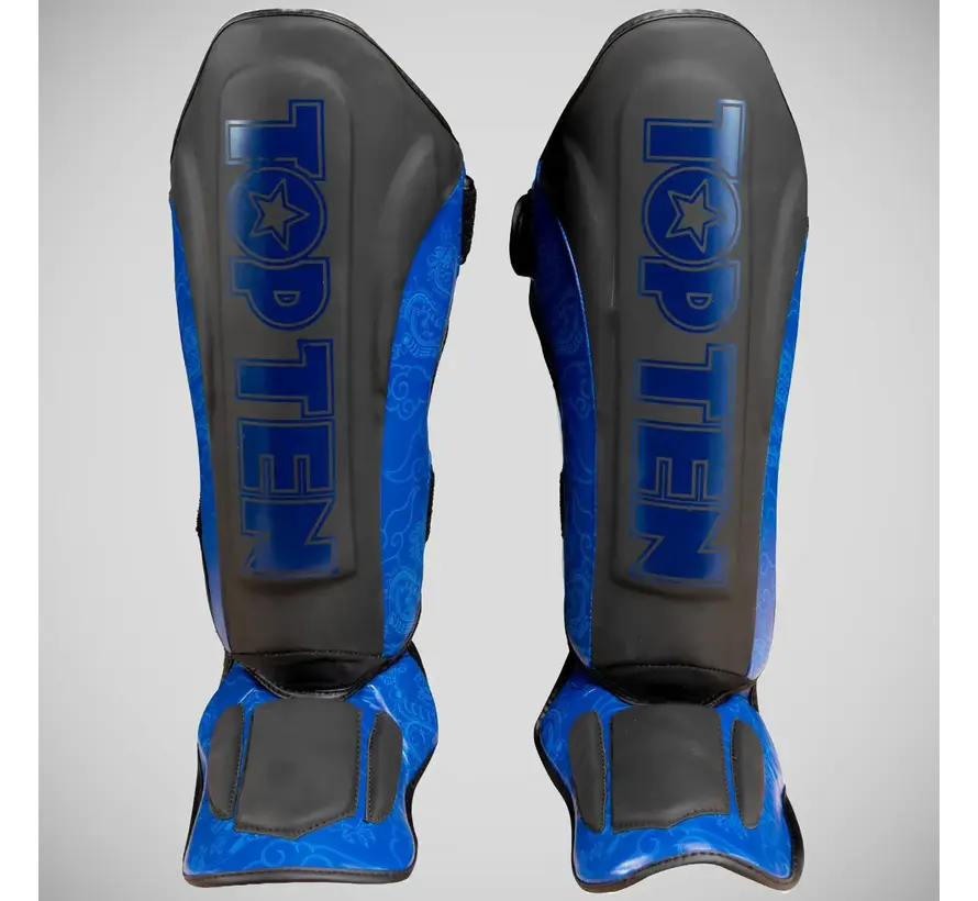 Top Ten Dragon Shin- en wreefbeschermer zwart/blauw