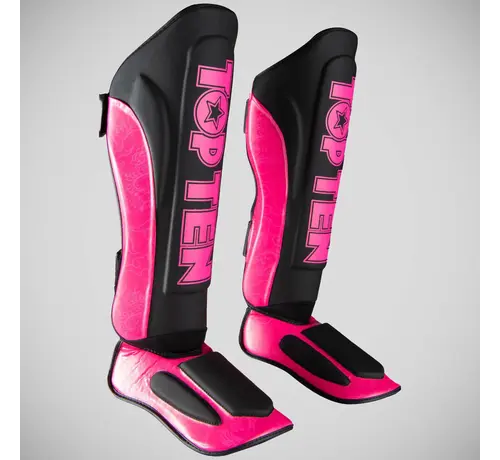 Top Ten Top Ten Dragon Shin- en wreefbeschermer zwart/roze