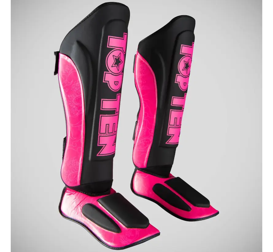 Top Ten Dragon Shin- en wreefbeschermer zwart/roze