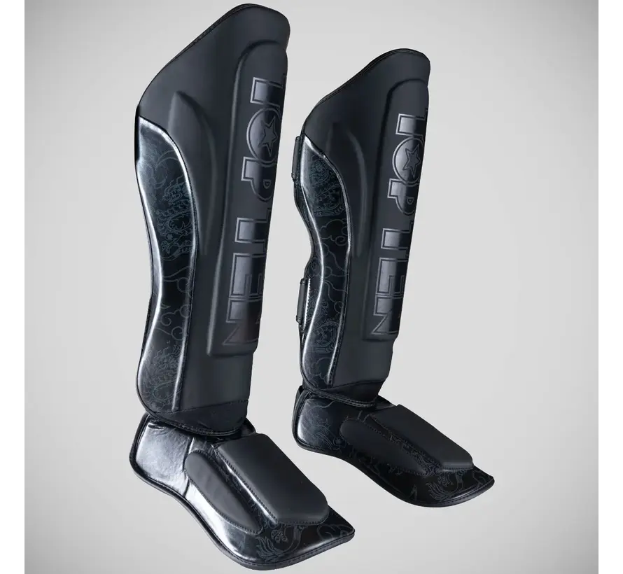 Top Ten Dragon Shin- en wreefbeschermer Zwart/Zwart