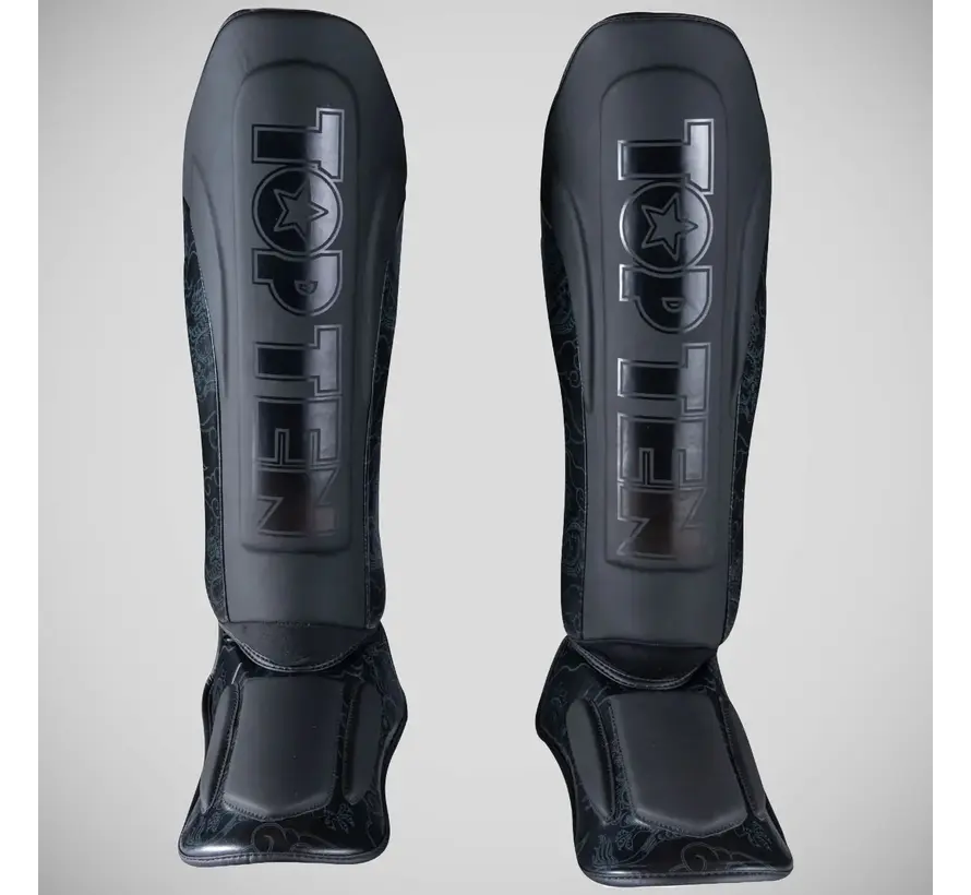 Top Ten Dragon Shin- en wreefbeschermer Zwart/Zwart