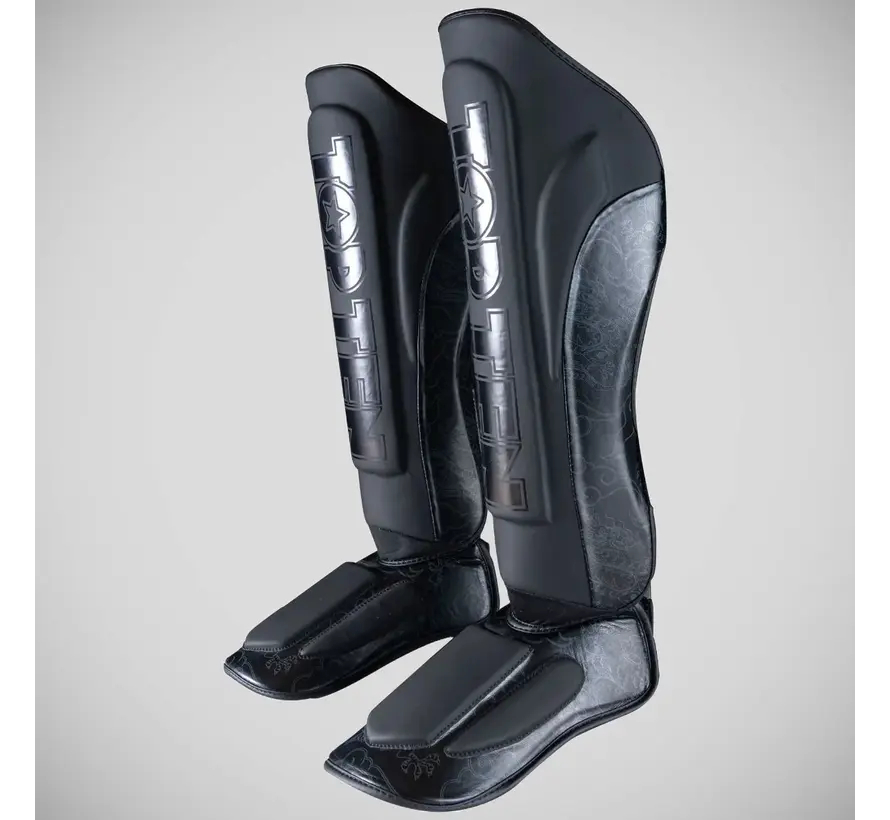 Top Ten Dragon Shin- en wreefbeschermer Zwart/Zwart
