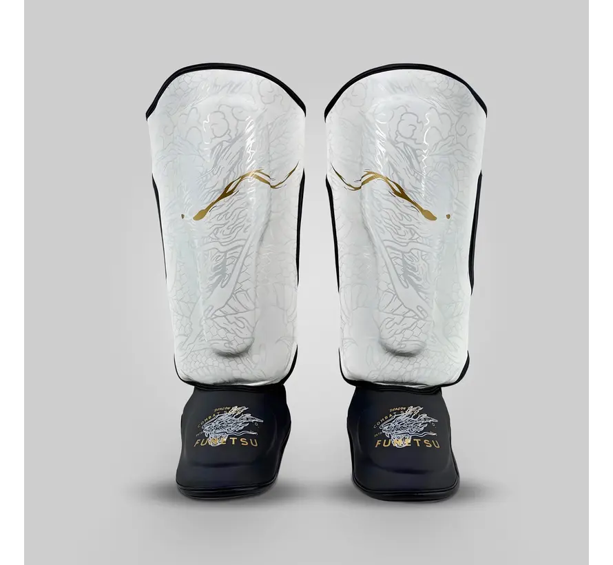 Fumetsu Dragon Slayer scheenbeschermers wit/zwart/goud