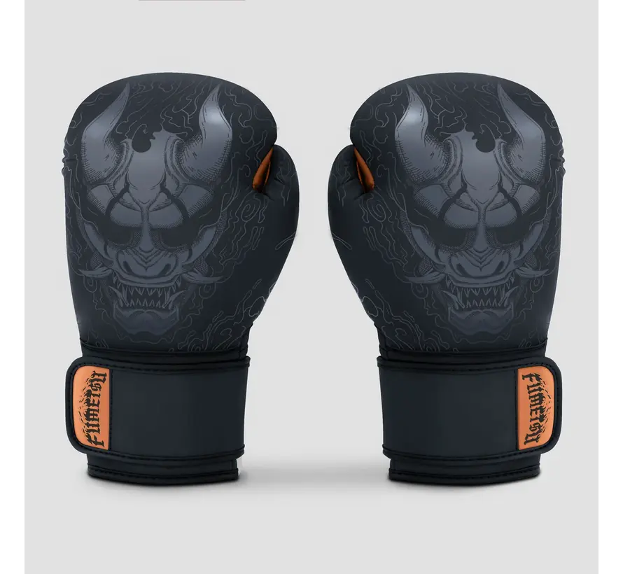 Fumetsu Oni-bokshandschoenen Zwart/Grijs/Brons