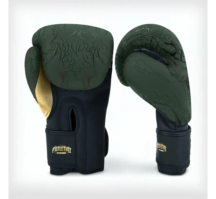 Fumetsu Oni-bokshandschoenen kaki/zwart/goud