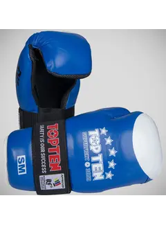 Top Ten Blauwe Top Ten Open Hand Superfight ITF-handschoenen