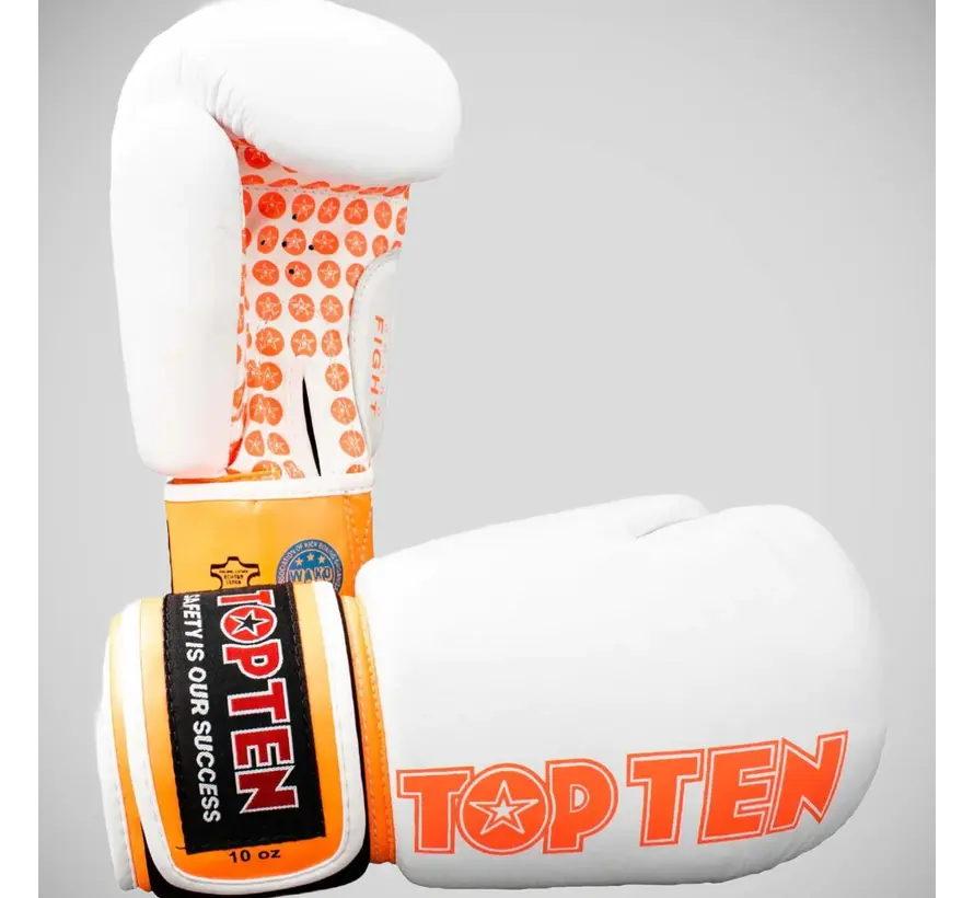 Wit/oranje Top Ten-bokshandschoenen