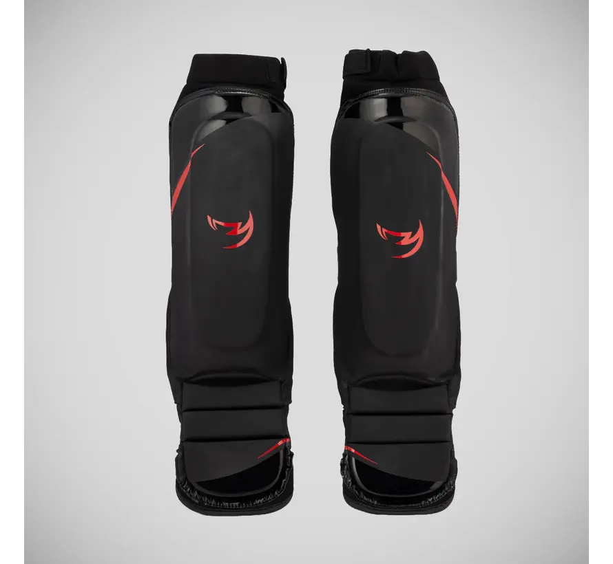 Zwart/rode Fumetsu Ghost S3 MMA-scheenbeschermers