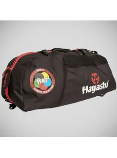 Hayashi Zwart/rode Hayashi WKF sporttas-rugzak