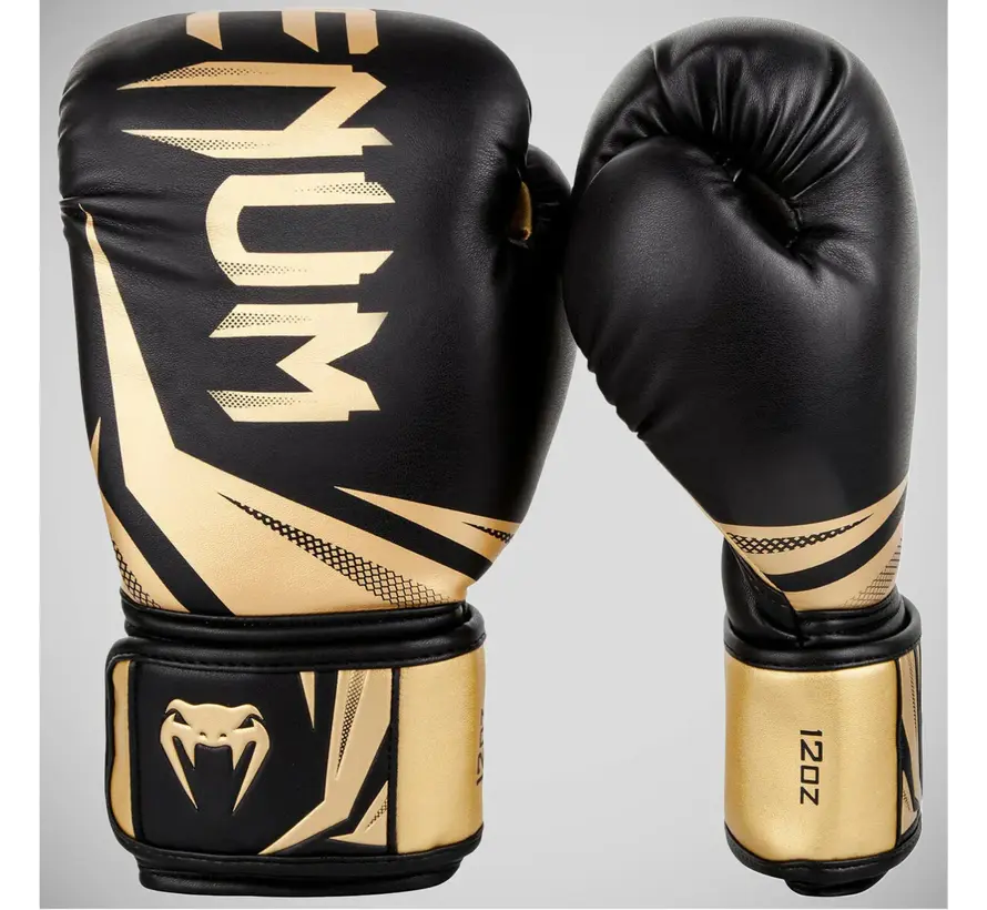 Black/Gold Venum Challenger 3.0 Boxing Gloves