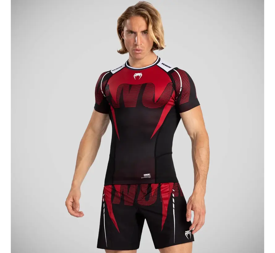 Venum Adrenaline rashguard met korte mouwen, zwart/rood