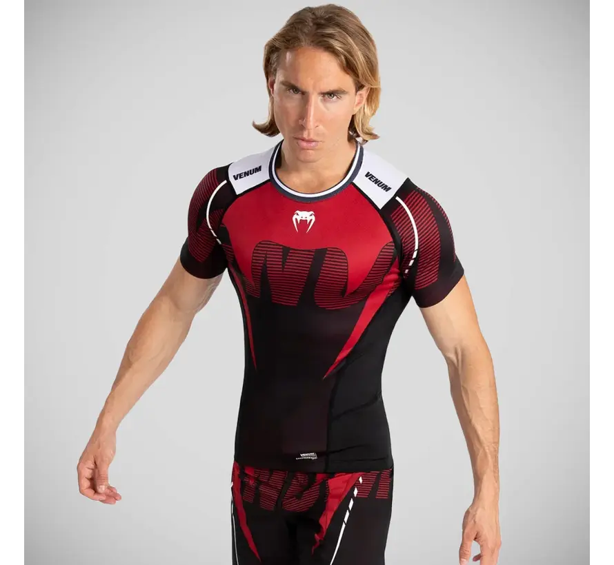Venum Adrenaline rashguard met korte mouwen, zwart/rood