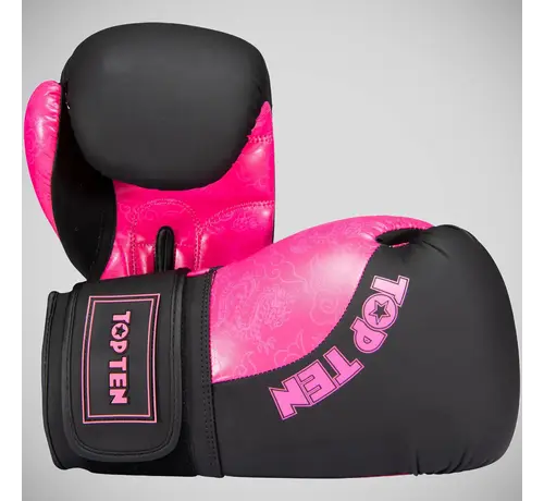 Top Ten Top Ten Dragon bokshandschoenen zwart/roze