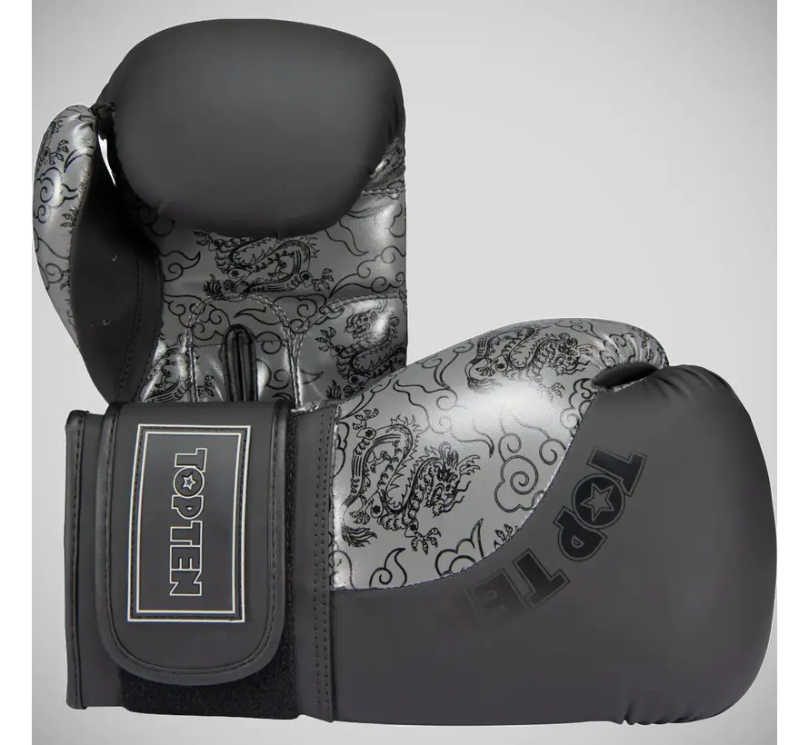 Top Ten Dragon bokshandschoenen zwart/grijs