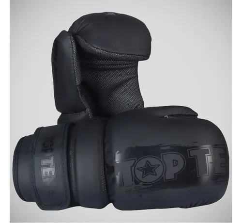 Top Ten Zwart/Zwart Top Ten Power Ink Black'n'Black Pointfighter-handschoenen