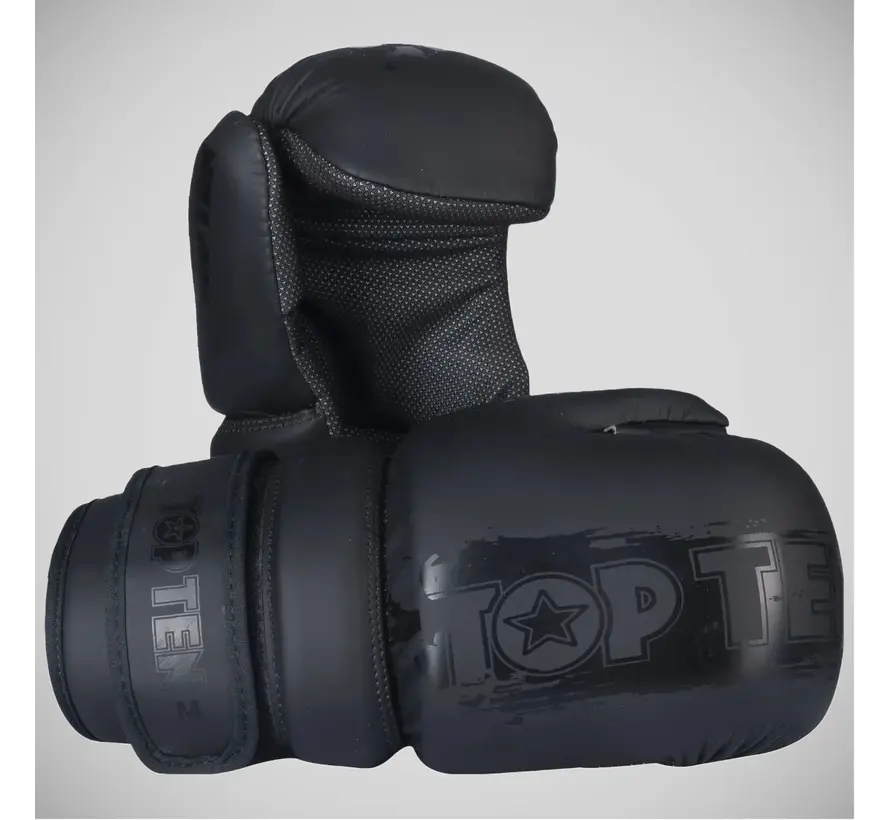 Zwart/Zwart Top Ten Power Ink Black'n'Black Pointfighter-handschoenen
