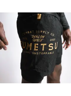 Fumetsu Fumetsu Dragon Slayer dubbellaagse korte broek zwart/goud