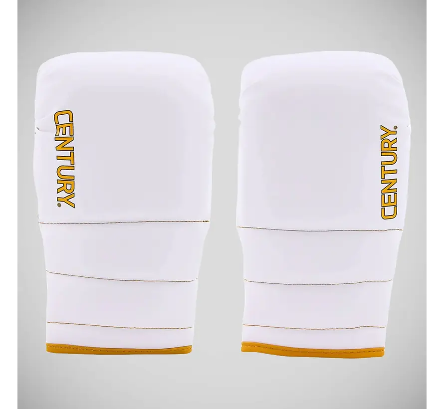 Witte/gouden Century Partner trainingshandschoenen en -coaching mitts
