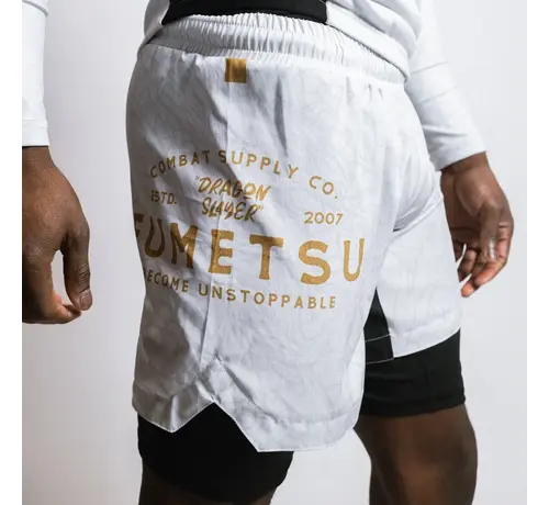 Fumetsu Fumetsu Dragon Slayer dubbellaagse korte broek wit/zwart/goud