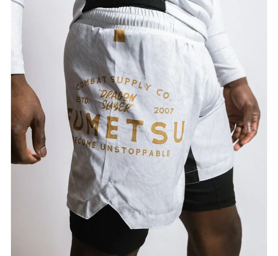 Fumetsu Dragon Slayer dubbellaagse korte broek wit/zwart/goud