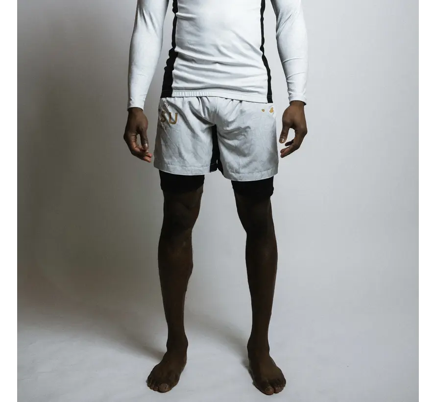 Fumetsu Dragon Slayer dubbellaagse korte broek wit/zwart/goud