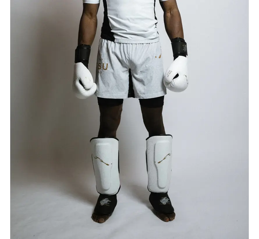 Fumetsu Dragon Slayer dubbellaagse korte broek wit/zwart/goud