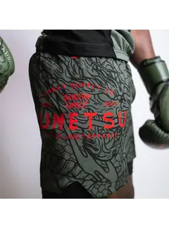 Fumetsu Fumetsu Dragon Slayer dubbellaagse korte broek kaki/oranje