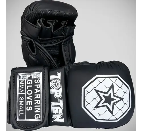 Top Ten Top Ten Contender MMA-sparringhandschoenen, zwart