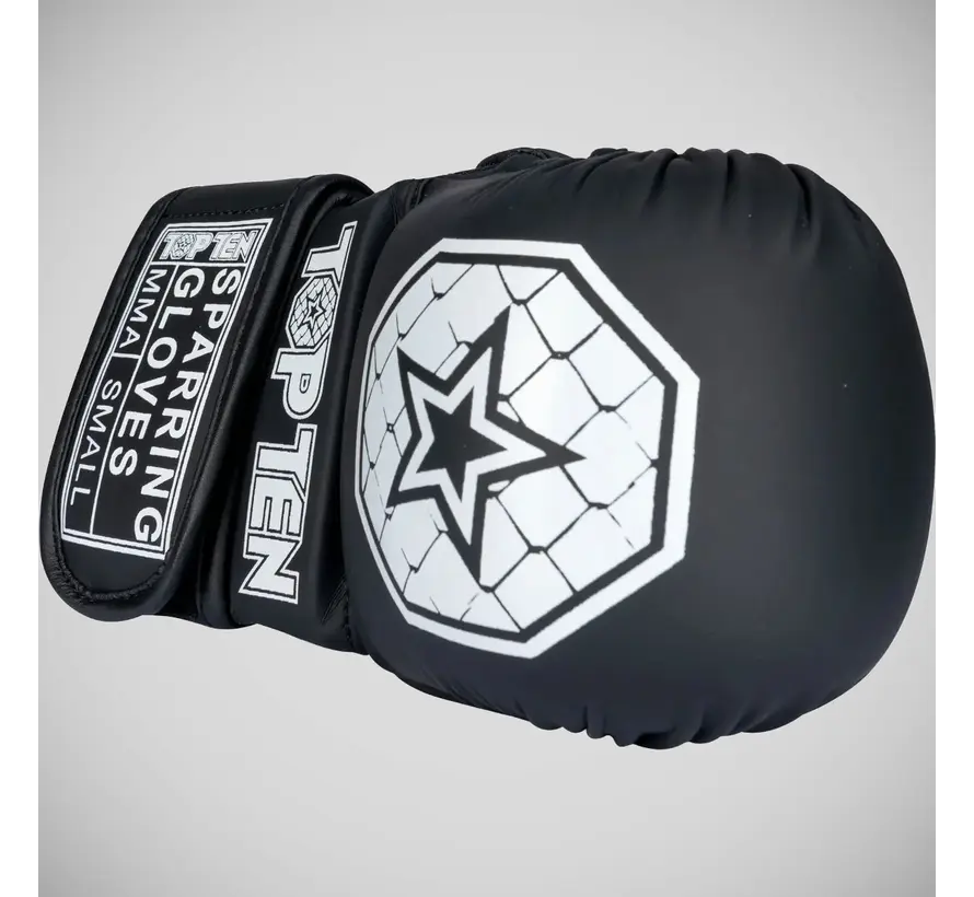 Top Ten Contender MMA-sparringhandschoenen, zwart