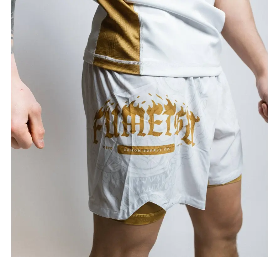 Fumetsu Oni dubbellaagse short wit/goud/grijs