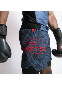 Fumetsu Fumetsu Dragon Slayer dubbellaagse korte broek blauw/zwart/rood