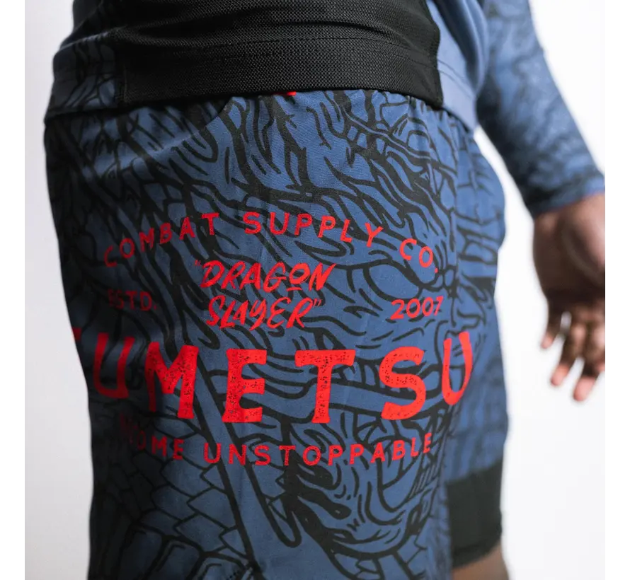 Fumetsu Dragon Slayer dubbellaagse korte broek blauw/zwart/rood