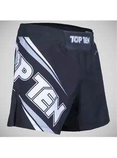 Top Ten Zwarte MMA-short van Top Ten Fight Team