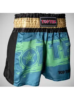 Top Ten Top Ten Power Ink kickbokshort groen/goud